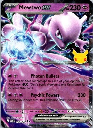 Mewtwo double rare 30th - mewtwo,